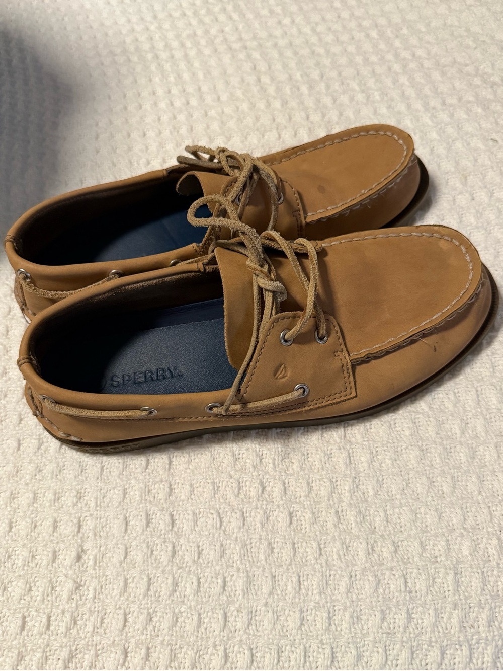 Sperry Authentic Original Boat Shoes Women’s 5.5M Tan Leather Lace-Up Loafers